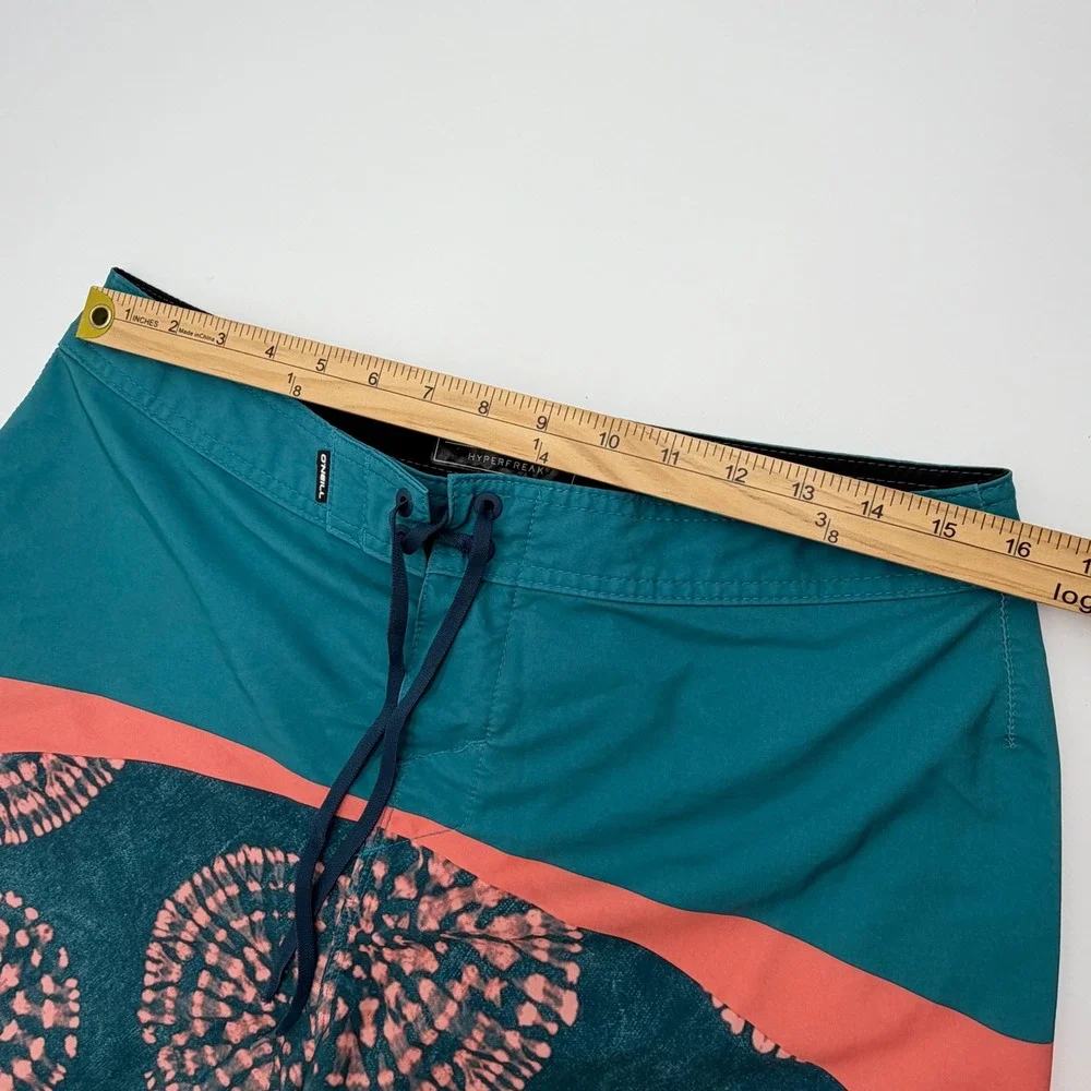 ONeill Hyperfreak Mens Board Shorts Teal Coral Tie Dye Mandala SP01060 Size 32 - Picture 5 of 8